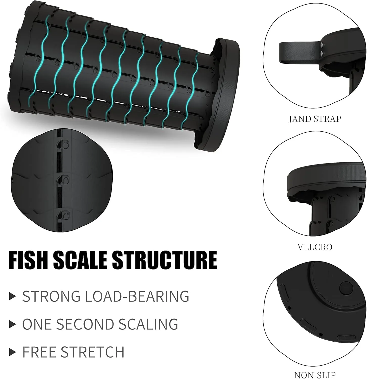 ALEVMOOM Upgraded Portable Collapsible Folding Stool with Cushion Retractable Telescoping Stool for Adults Sturdy Capacity 440lbs Camping Chair for Outdoor Hiking Garden BBQ with Bag