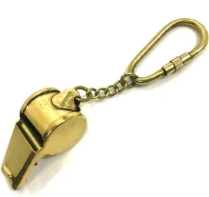 ALFAMART HT Heavy-Duty Solid Brass Whistle with Key Ring and Secure Carabiner Hook – Multi-Purpose Safety Whistle for Survival, Sports, and Fashion Accessories