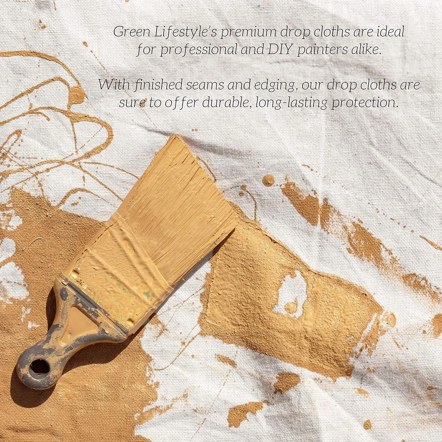 All Purpose Canvas Drop Cloth - Canvas Tarp, Canvas Fabric Drop Cloth Curtains, Drop Cloth for Painting, Floor & Furniture Protection, Painters Drop Cloth, Paint Drop Cloth (Canvas Sheet 6x9)
