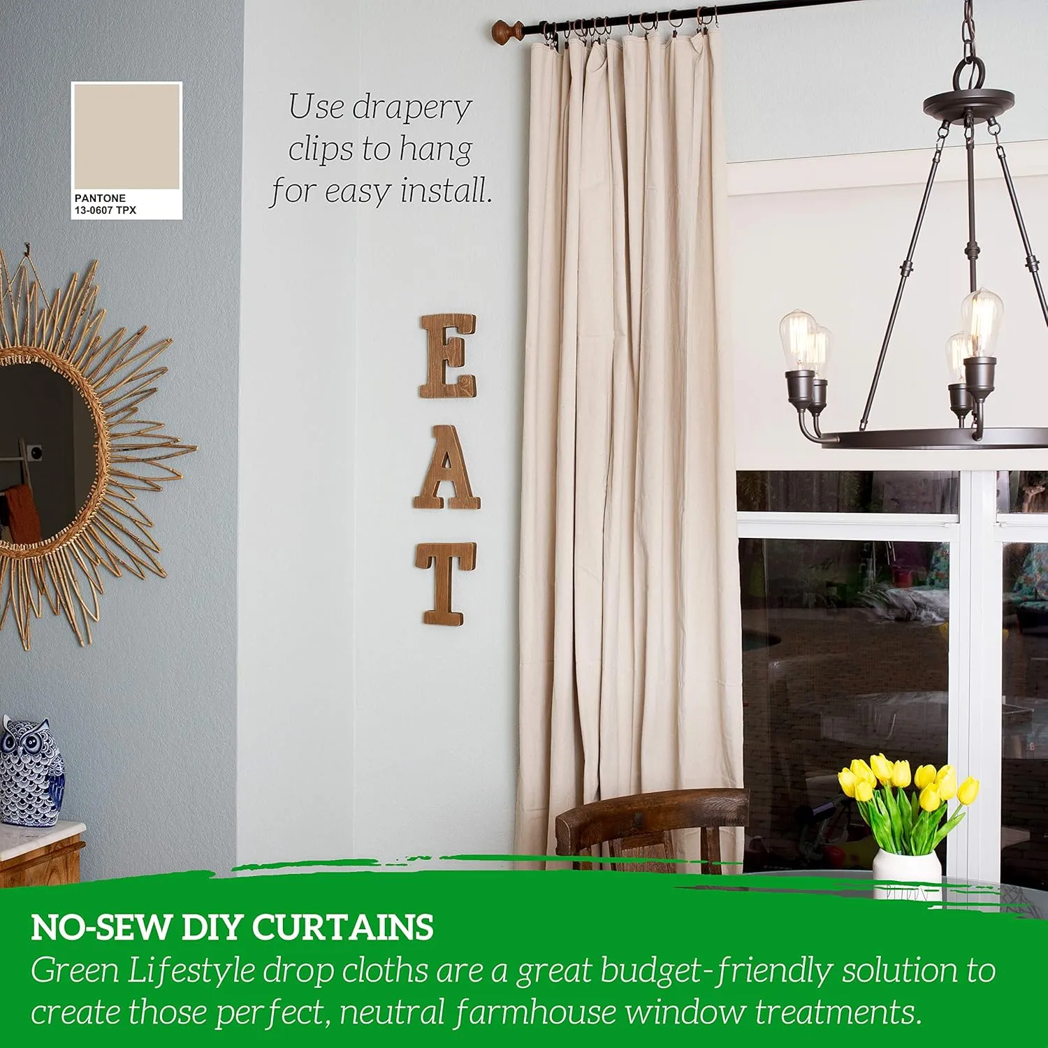 All Purpose Canvas Drop Cloth - Canvas Tarp, Canvas Fabric Drop Cloth Curtains, Drop Cloth for Painting, Floor & Furniture Protection, Painters Drop Cloth, Paint Drop Cloth (Canvas Sheet 6x9)