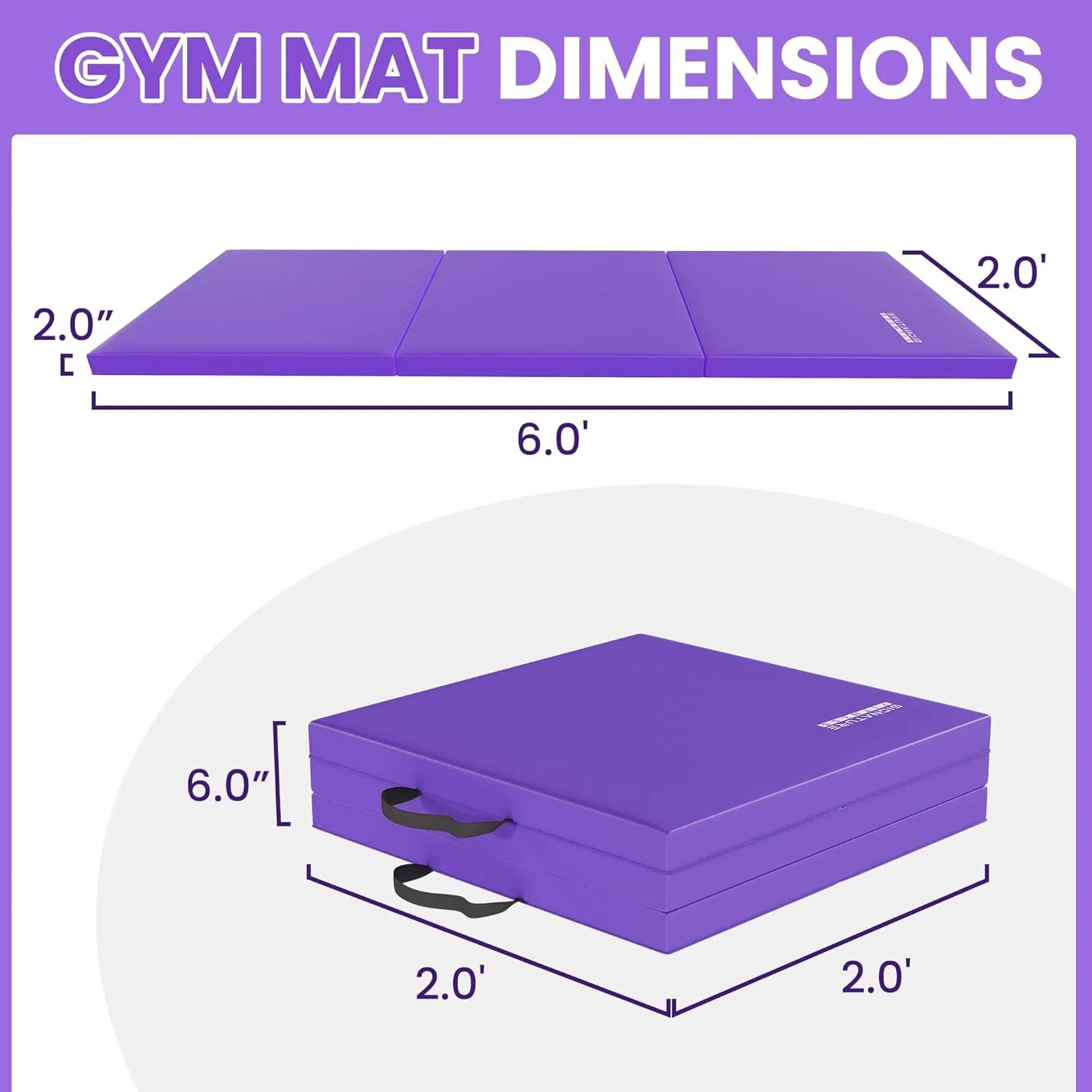 All Purpose Extra Thick High Density Anti Tear Gymnastics Gym Folding Exercise Aerobics Mats, Multiple Sizes and Colors Available