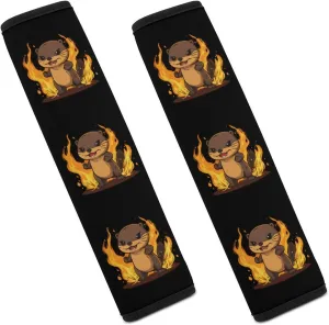 Angry Fire Otter Fashion Car Seat Belt Cover Pad for Shoulder Bag Camera Soft Comfort Accessories 2PCS