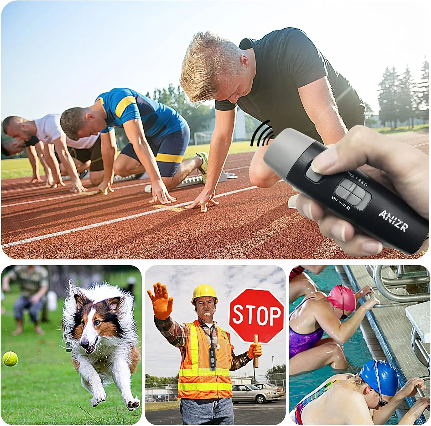 ANIZR Electronic Whistles with Lanyard,Adjustable 3 Tone & 3 High Volume Hand Emergency Whistle Basketball Referee Whistle for Coach,Teacher,Police,Outdoor Camping Boating Hiking(with Battery)