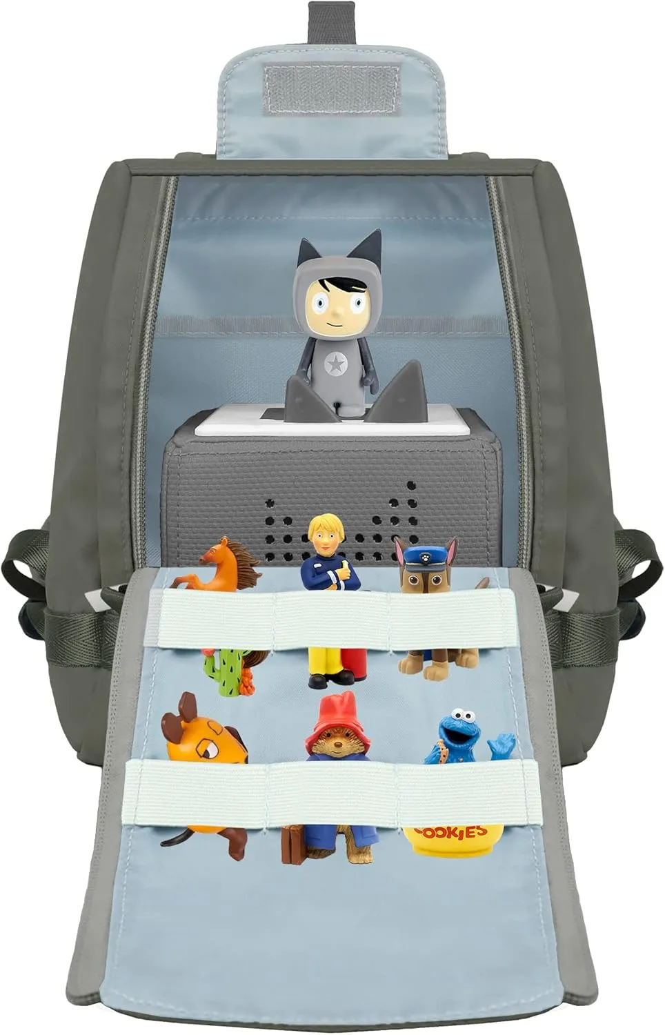 Annmore Carrying Case for Tonies Figures, Storage Bag for Toniebox Starter Set, Holder Compatible with Yoto Player and Cards, Organizer for Storypod Toke Crafties, Gray