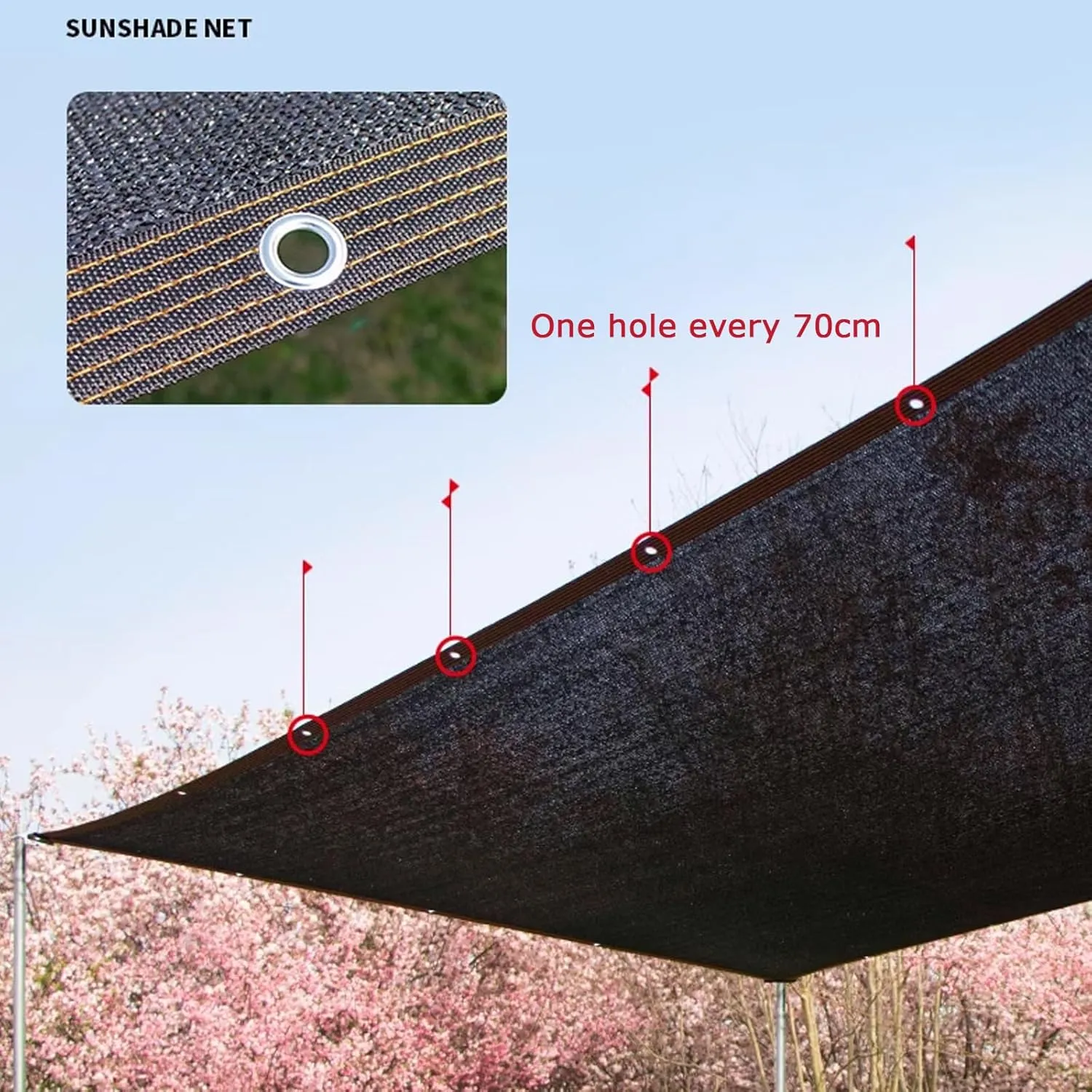 Anti-Aging Heat Insulation Shade Netting,Black Sunblock Shade Cloth Net,Garden Outdoor Car Shade Mesh Tarp,Privacy Netting,Windbreak Fencing,Greenhouse Anti-UV Sunshade Net (16x20ft)