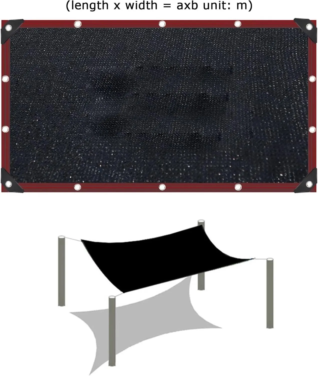 Anti-Aging Heat Insulation Shade Netting,Black Sunblock Shade Cloth Net,Garden Outdoor Car Shade Mesh Tarp,Privacy Netting,Windbreak Fencing,Greenhouse Anti-UV Sunshade Net (16x20ft)