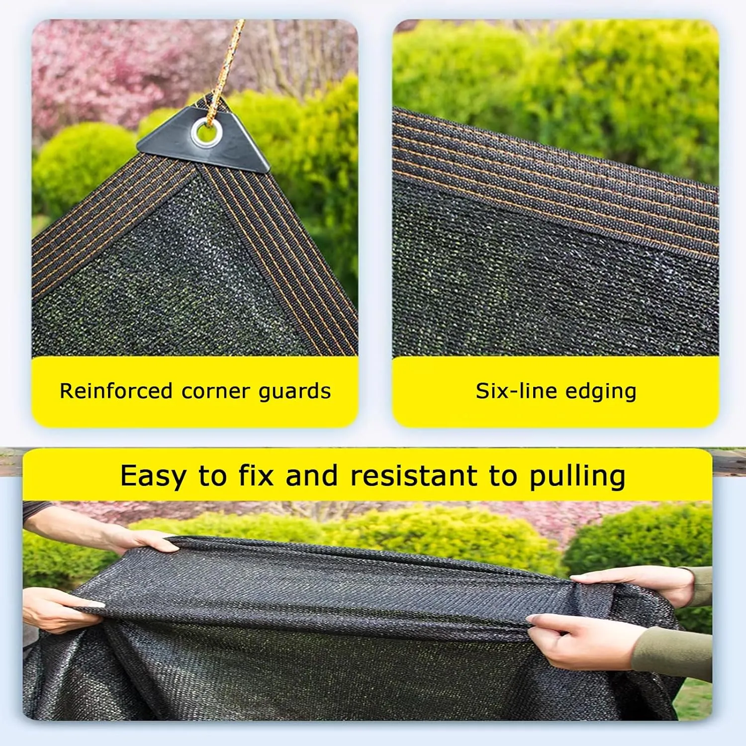 Anti-Aging Heat Insulation Shade Netting,Black Sunblock Shade Cloth Net,Garden Outdoor Car Shade Mesh Tarp,Privacy Netting,Windbreak Fencing,Greenhouse Anti-UV Sunshade Net (16x20ft)
