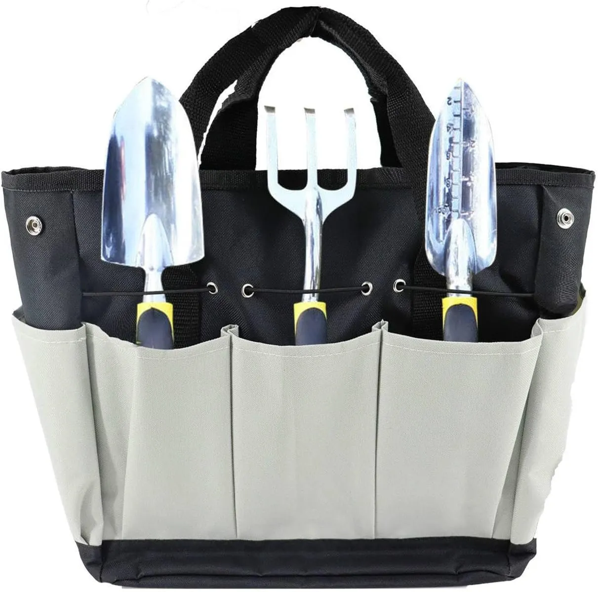 Army Green Multi-Pocket Oxford Cloth Large Capacity Gardening Portable Garden Tool kit Garden Buggy Bag, 34 X 17 X 30 Cm Gray