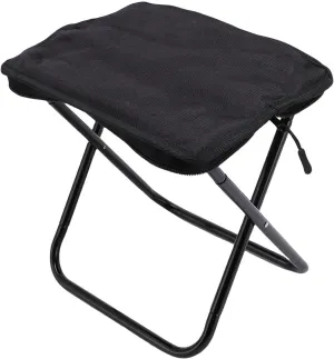 Asixxsix Camping Stool, Aluminum Alloy Frame Folding Stool, Strong Load Bearing Capacity, Integrated Storage Lightweight Portable Folding Chair for Travel Hiking BBQ Fishing Beach (Black)