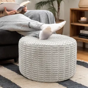 Asuprui Round Ottoman Pouf Ottoman Foot Stool Seat Faux Fur Bean Bag Foot Rest Floor Chair Leg Rest for Living Room, Bedroom or Wedding Gifts 20x20x14 Inches (Light Gray)