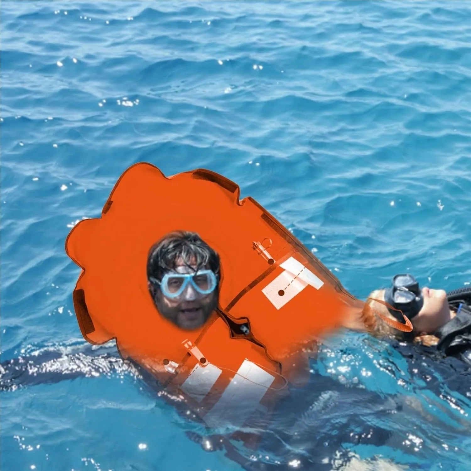 Automatic Inflatable Life Jacket 150N with Whistle, Adjustable Buckle, TPU Air Hose for Pasteboard Fishing, Surfing
