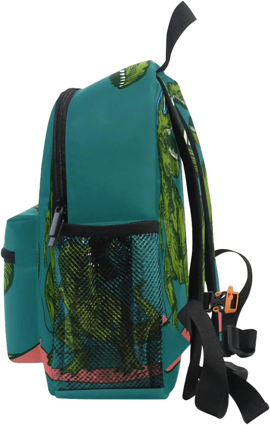 AUUXVA Skateboard Dinosaur Kid's Backpack Green Toddler Bag with Chest Clip Schoolbag for Girl Boy Preschool Kindergarten Student Bookbag Children Bag Travel Daypack