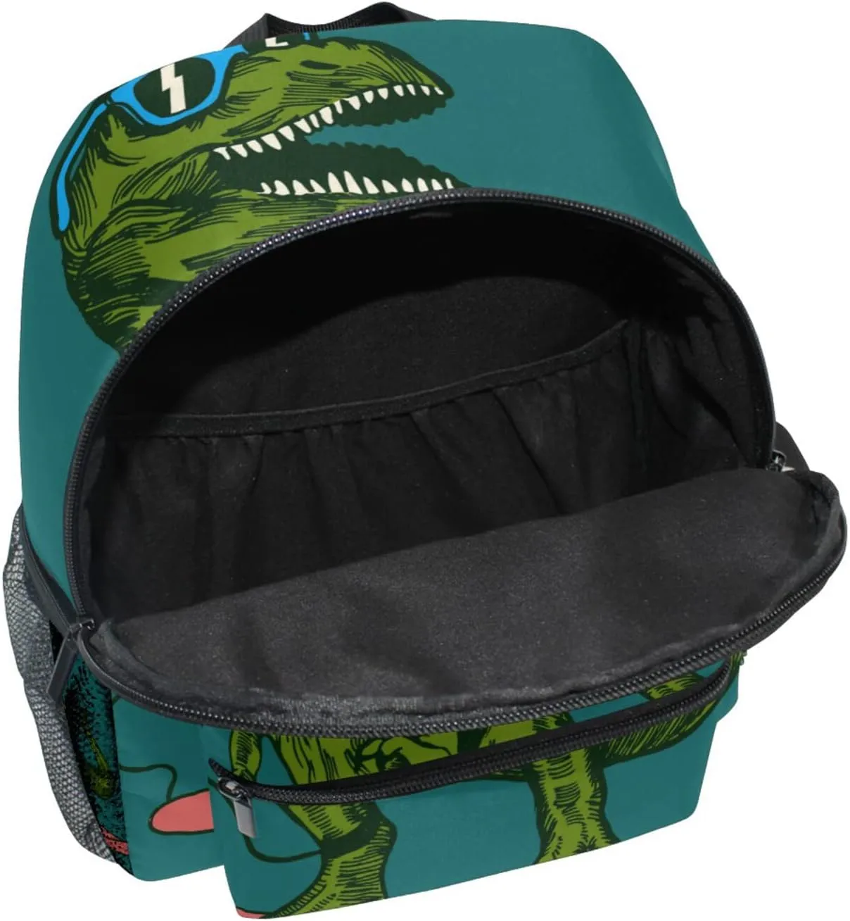 AUUXVA Skateboard Dinosaur Kid's Backpack Green Toddler Bag with Chest Clip Schoolbag for Girl Boy Preschool Kindergarten Student Bookbag Children Bag Travel Daypack