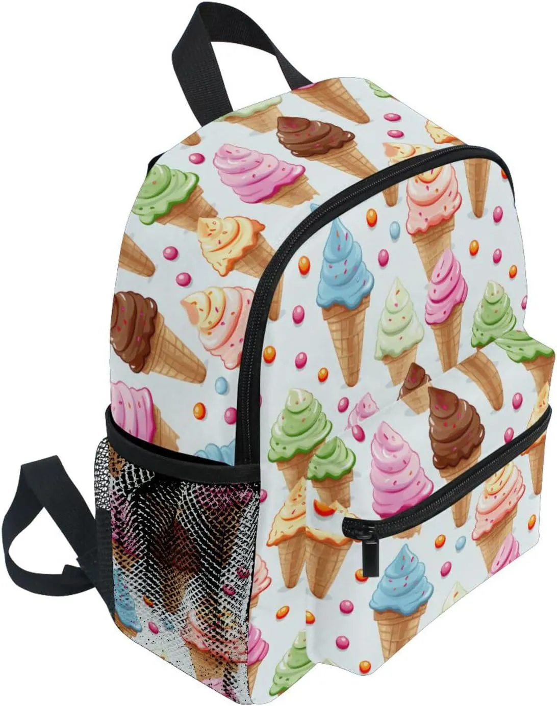 Backpack for Toddler Boys Girls Cute Ice Cream Cone Lightweight Mini Shoulder Bag Casual Daypack Rucksack for Kindergarten Preschool Nursery Outdoor Travel Age 3-8 M