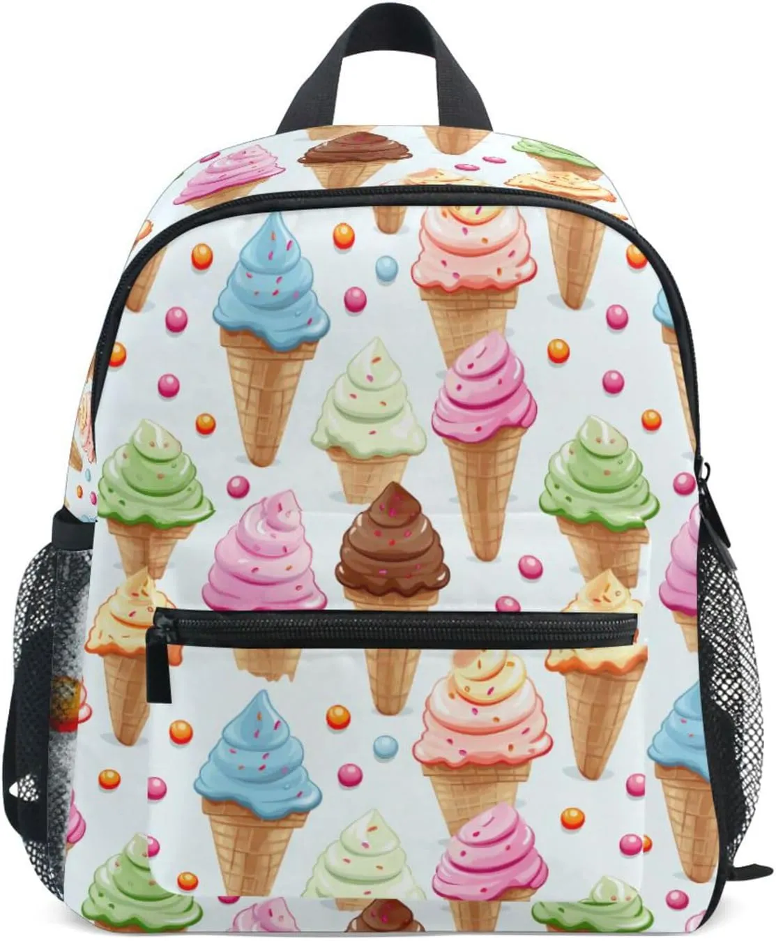 Backpack for Toddler Boys Girls Cute Ice Cream Cone Lightweight Mini Shoulder Bag Casual Daypack Rucksack for Kindergarten Preschool Nursery Outdoor Travel Age 3-8 M