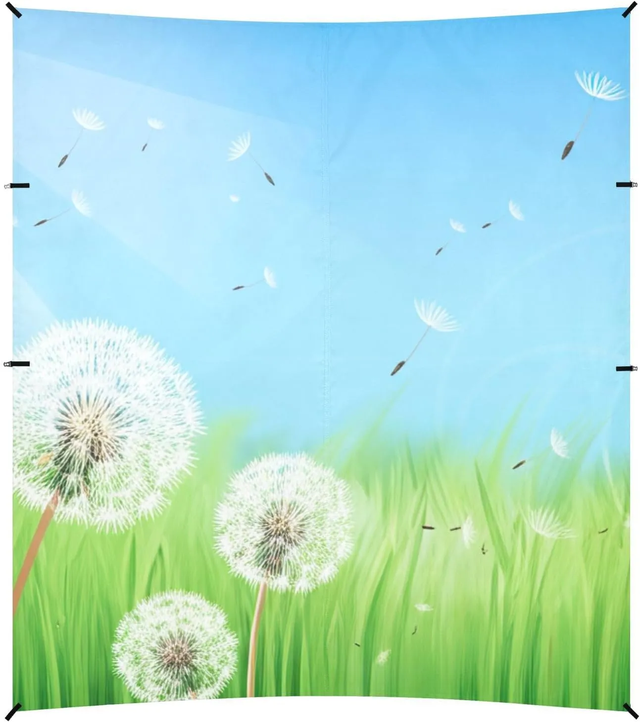 Beach Tent Canopy Outdoor Patio Sun Shade Floral Travel Camping Sun Shelter with Poles Sand Anchor Shelters 9.2 × 10.5 FT Beautiful Spring Dandelions