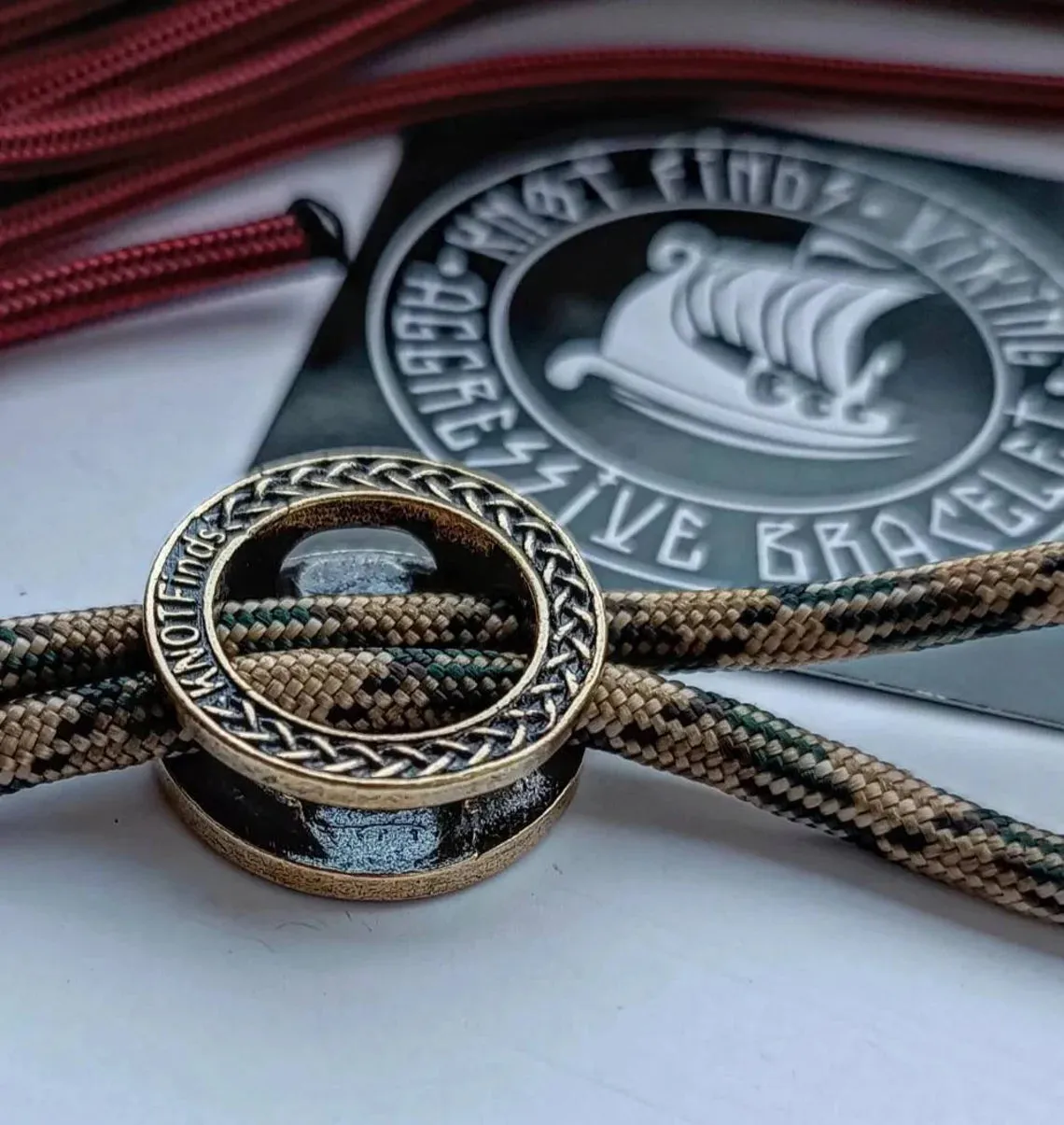 Bead SVAROG SQUARE. Brass bead for Bracelet. Paracord beads. Manual casting. Viking Jewelry Men's Accessory.