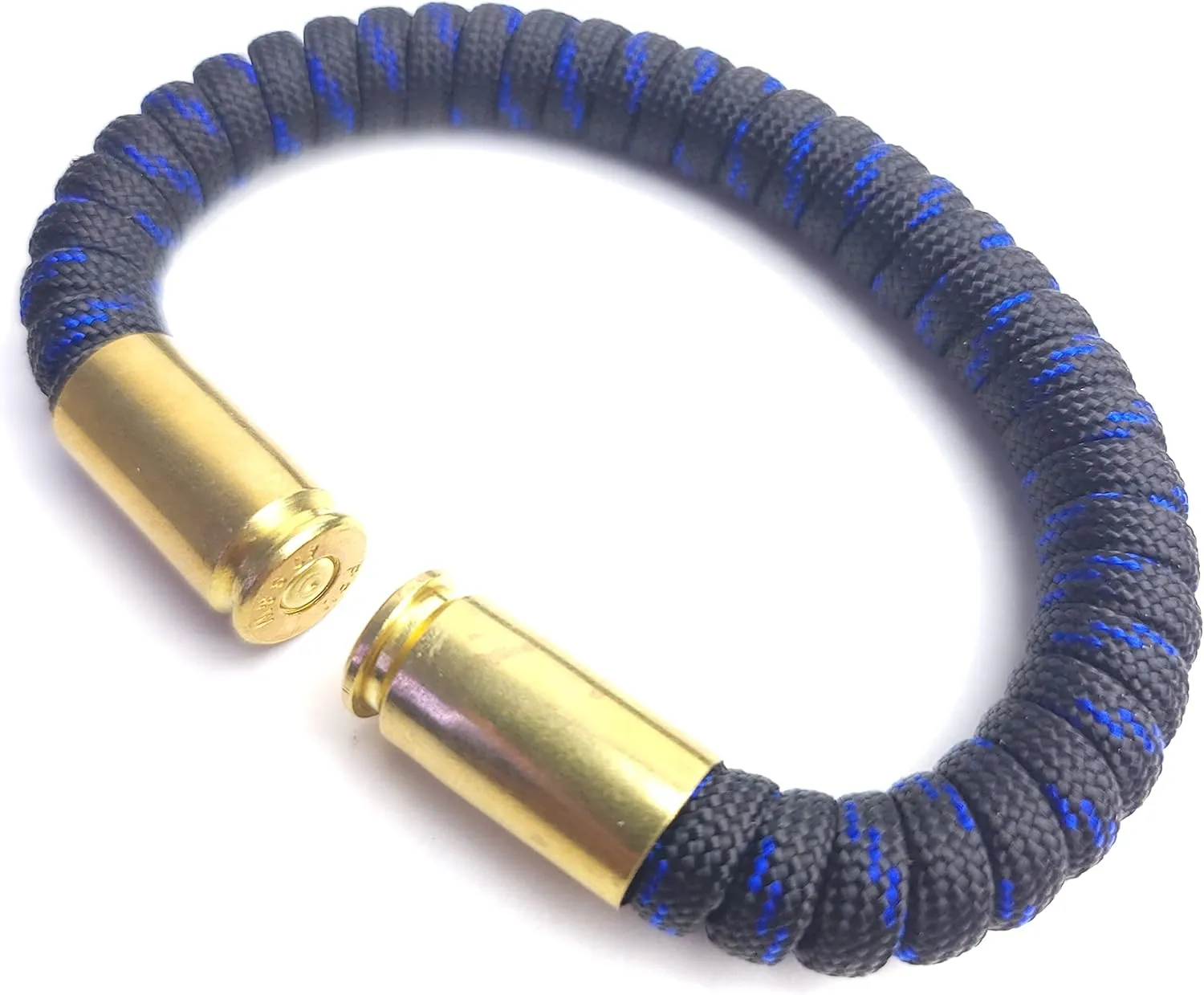 BearArms Thin Blue Line Bullet Paracord Bracelet – Tactical Paracord with Spent 9mm, .40 S&W, or .45 ACP Casings – Police & Law Enforcement Support Jewelry