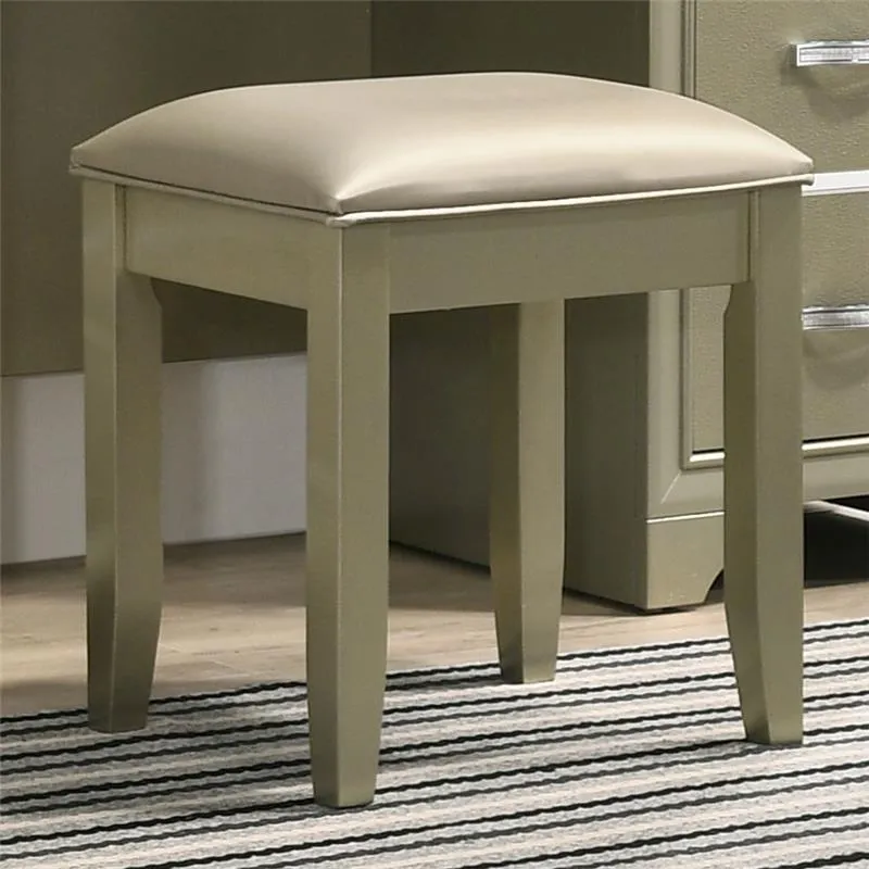 Beaumont Upholstered Vanity Stool Champagne Gold and Champagne - 205297STL