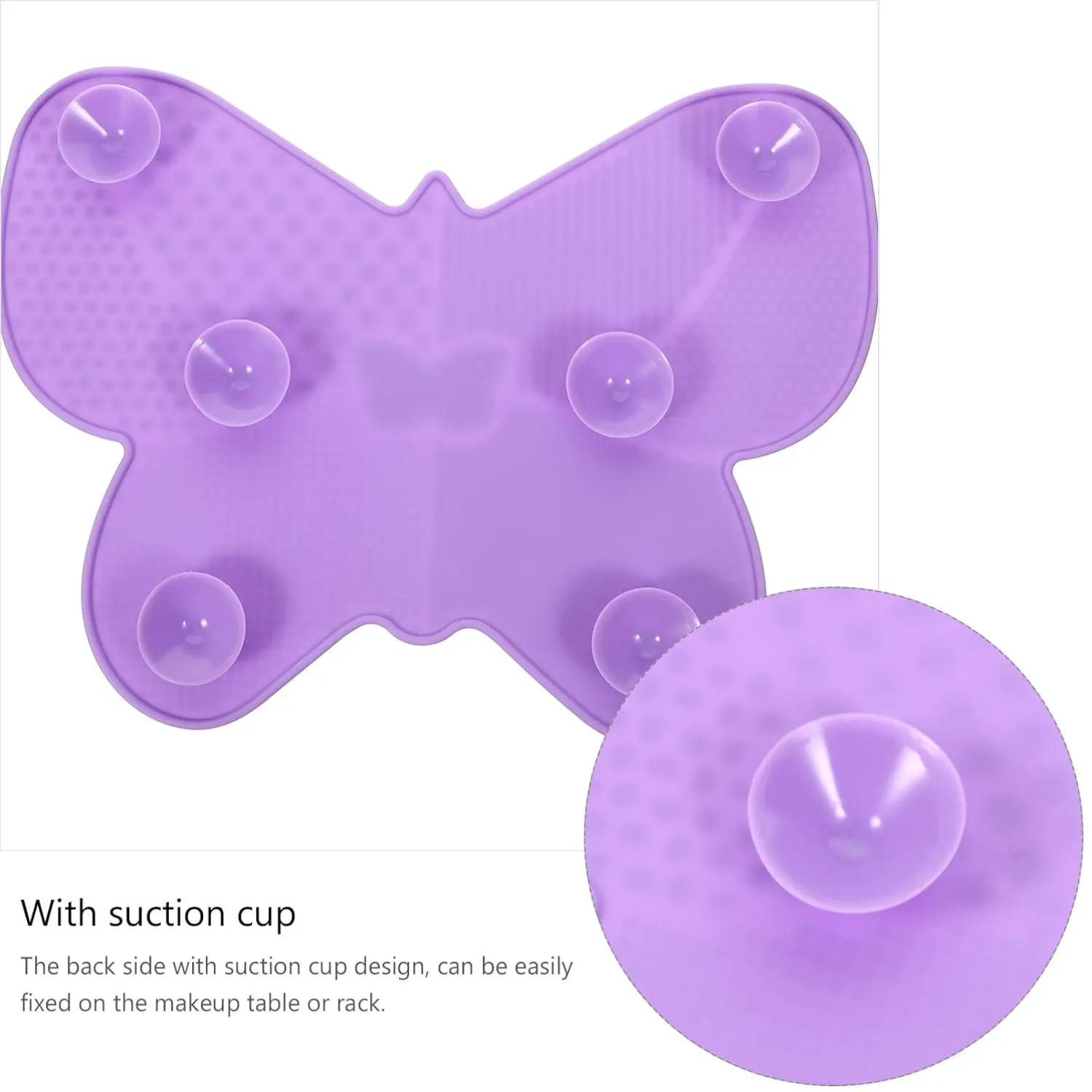 Beaupretty Silicon Makeup Brush Cleaning Pad Cosmetic Brush Cleaner Mat Portable Washing Tool Scrubber Pad Lip Brush Cleaner Butterfly Shaped Beauty Brush Mat