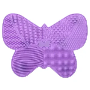 Beaupretty Silicon Makeup Brush Cleaning Pad Cosmetic Brush Cleaner Mat Portable Washing Tool Scrubber Pad Lip Brush Cleaner Butterfly Shaped Beauty Brush Mat