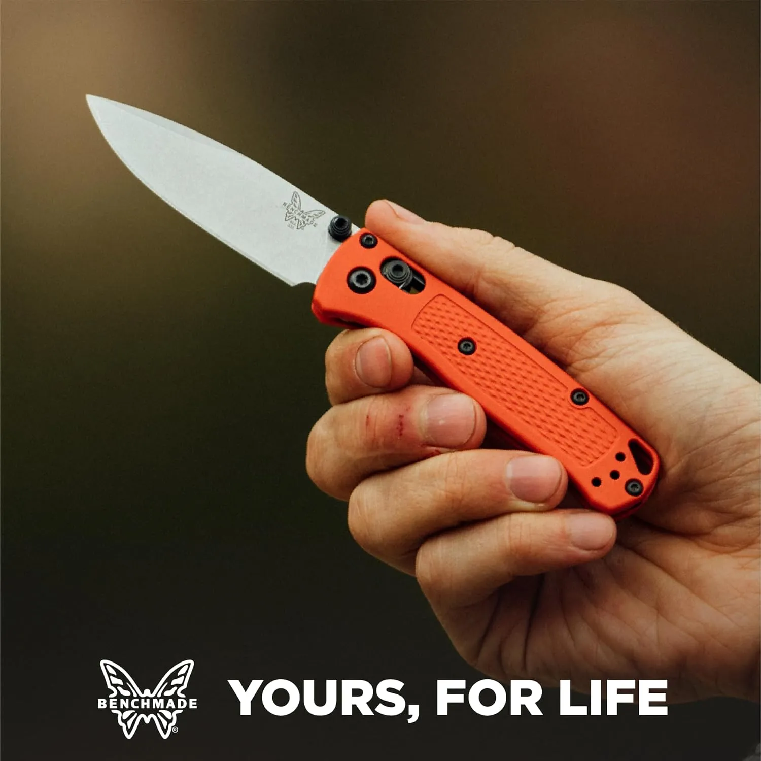 Benchmade - Mini Bugout 533 Folding Knife with Orange Grivory Handle (533)
