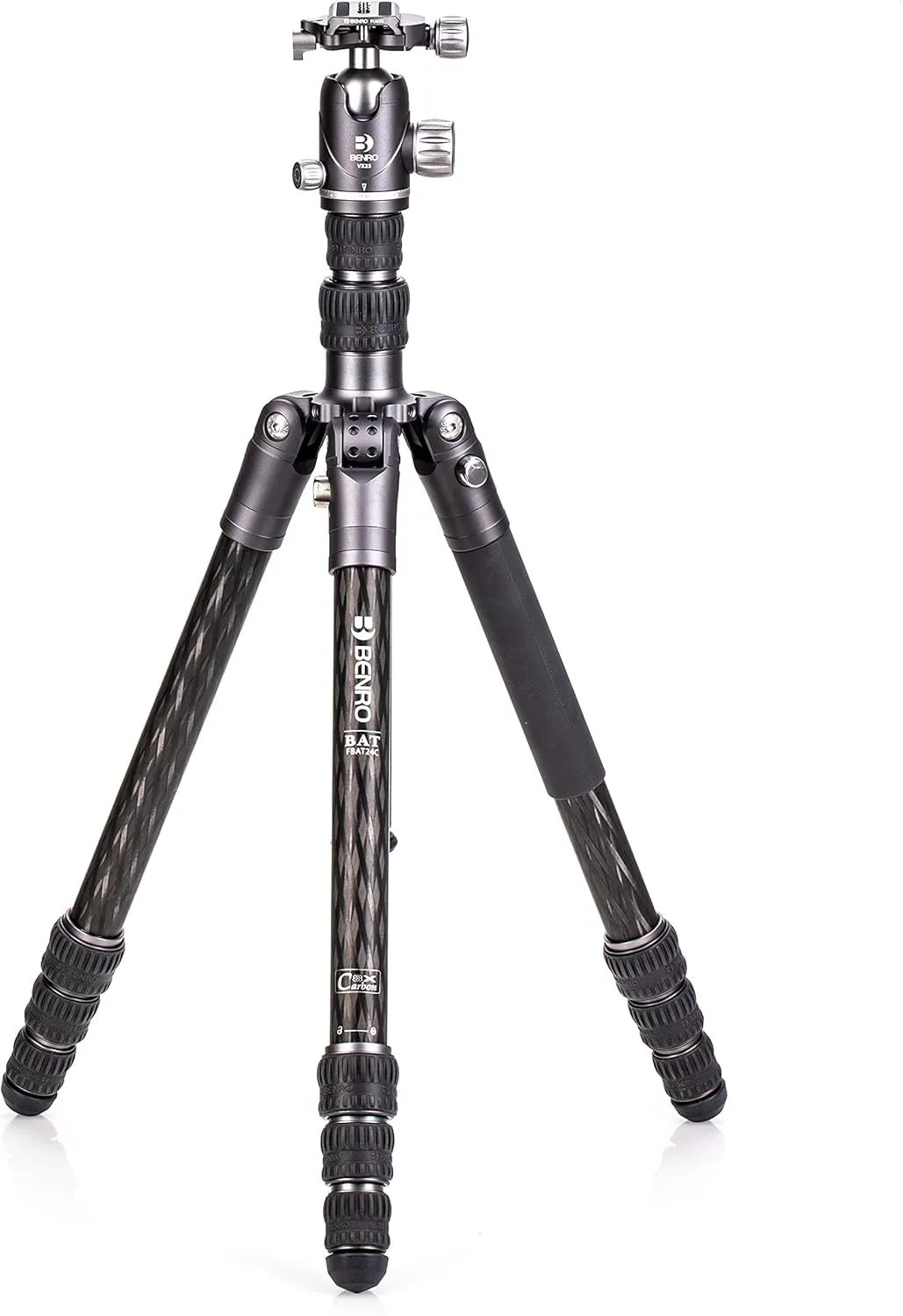Benro Bat Carbon Fiber Two Series 4-Leg Section Travel Tripod/Monopod with VX25 Ballhead