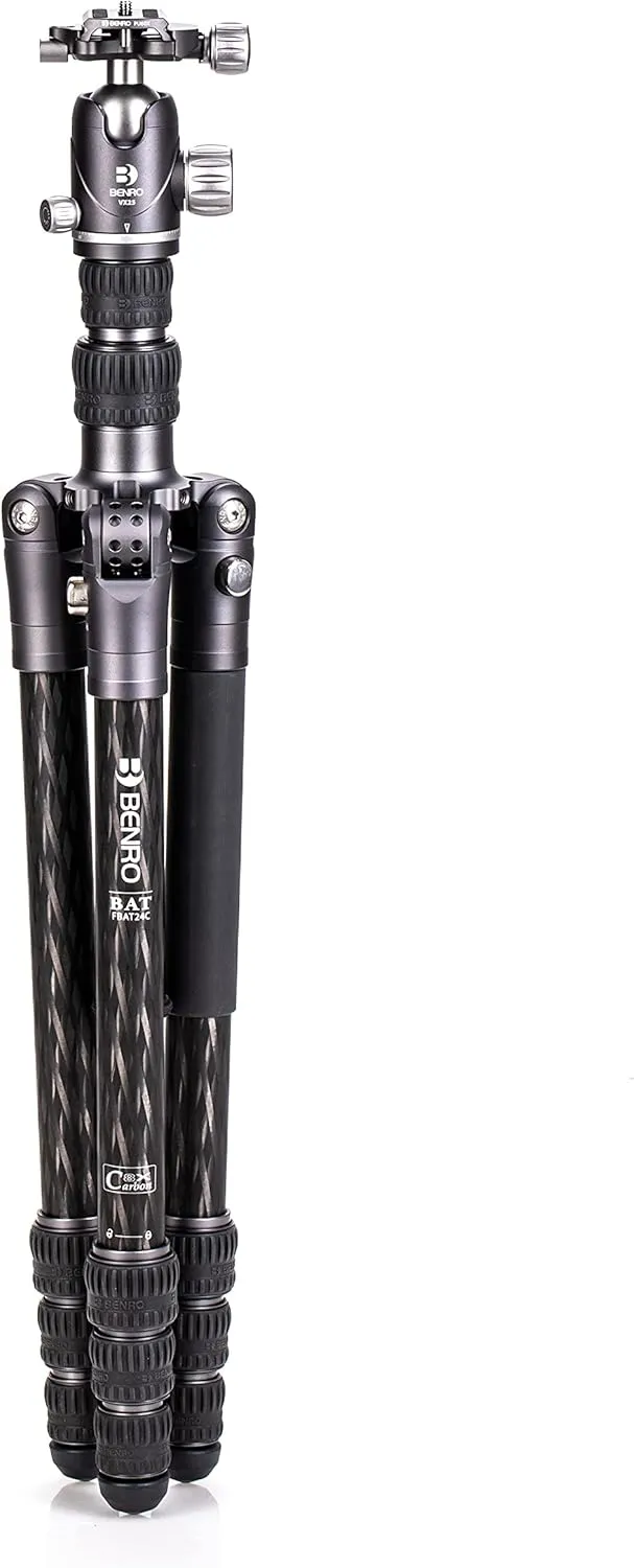 Benro Bat Carbon Fiber Two Series 4-Leg Section Travel Tripod/Monopod with VX25 Ballhead