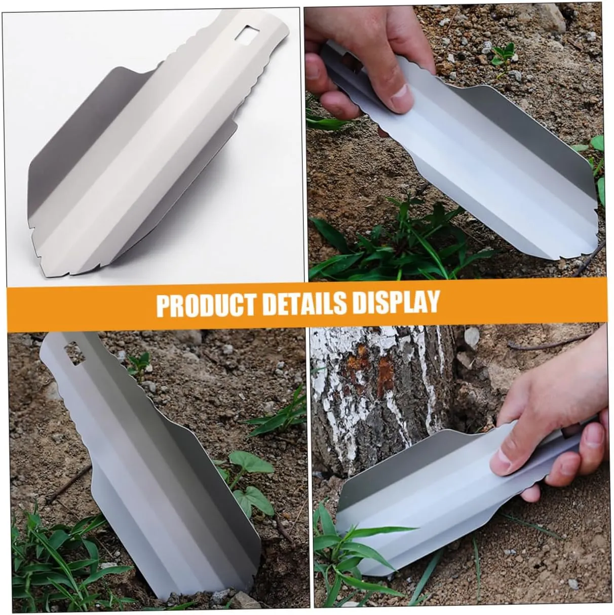 BESPORTBLE 2pcs Titanium Gardening Shovel Lightweight Portable Garden Spade for Digging Planting and Outdoor Activities for Camping and Hiking Multi-Function Tool