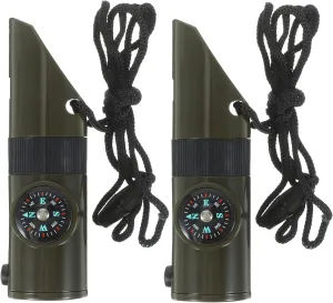 BESPORTBLE Multi-Function Emergency Whistle Compass Thermometer with Lanyard Ideal for Hiking Camping Outdoor Activities