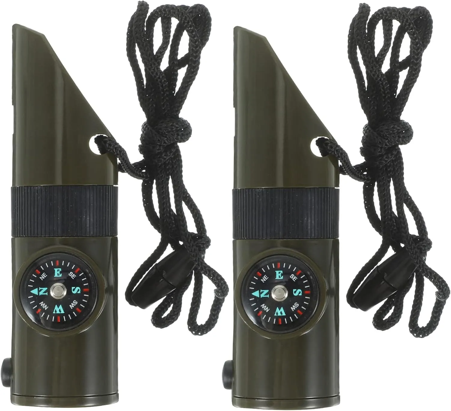 BESPORTBLE Multi-Function Emergency Whistle Compass Thermometer with Lanyard Ideal for Hiking Camping Outdoor Activities