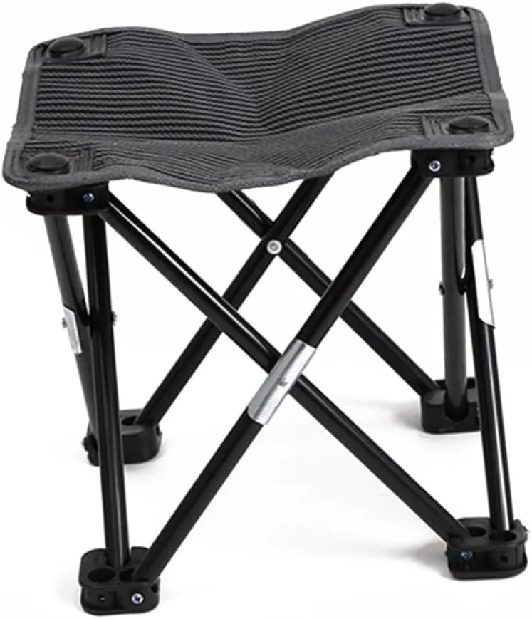BESPORTBLE Portable Folding Stool Foot Rest Compact Camping Chair 27x26x26cm Non-Woven Fabric Metal for Outdoor Indoor Activities