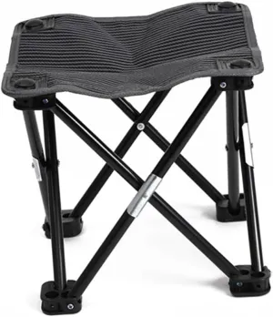 BESPORTBLE Portable Folding Stool Foot Rest Compact Camping Chair 27x26x26cm Non-Woven Fabric Metal for Outdoor Indoor Activities
