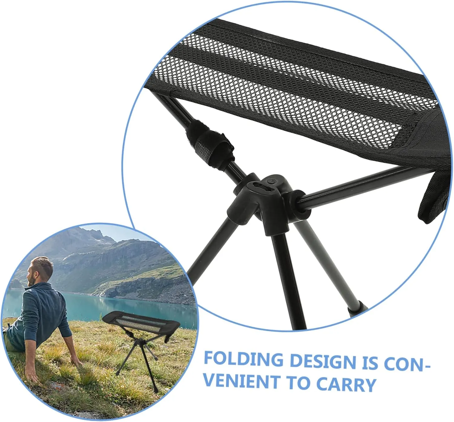 BESPORTBLE Portable Folding Stool Outdoor Fishing Foldable Chair Lightweight Stool Compact Design for Camping Fishing and Outdoor Activities