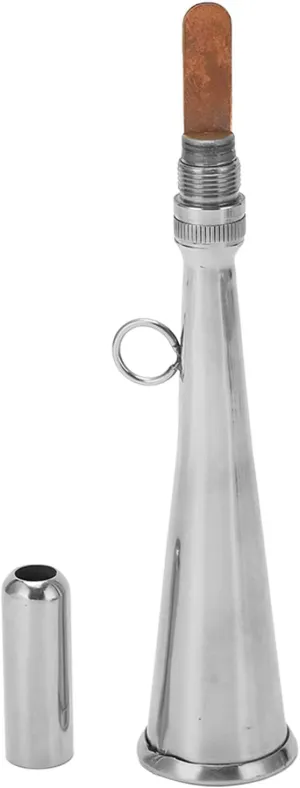 Boat Foghorn, Vintage Handheld Stainless Steel Air Horn, Loud Whistle 6.93in for Emergency Yachts, Compact Foghorn with Removable Mouthpiece