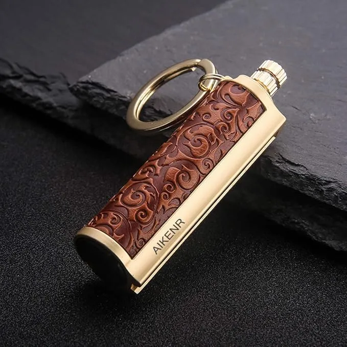 BOLLAER Keychain Matchstick Fire Starter, Permanent Metal Match Flint Lighter Waterproof Matchstick Survival Flint Fire Starter for Camping Emergency Surviva (Red)