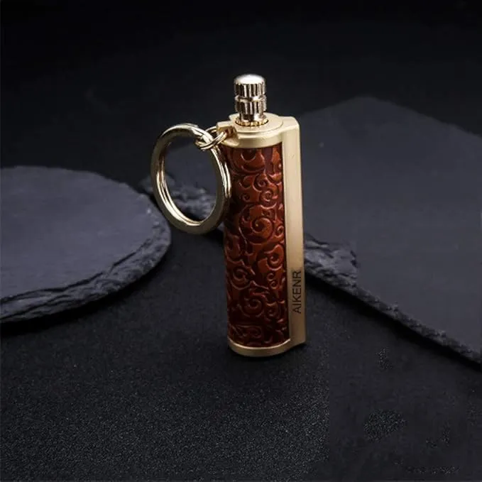 BOLLAER Keychain Matchstick Fire Starter, Permanent Metal Match Flint Lighter Waterproof Matchstick Survival Flint Fire Starter for Camping Emergency Surviva (Red)