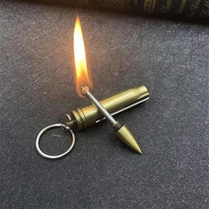 BOLLAER Matchstick Fire Starter, Fire Starter Flint Match Lighter Keychain Outdoor Camping Emergency Survival Gear, Best Gift for Outdoor Sports Enthusiasts