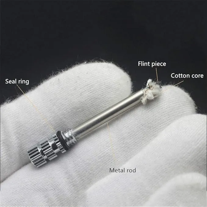BOLLAER Outdoor Emergency Fire Starter Flint Match Lighter Keychain, Flint Metal Matchstick Fire Starter with Keychain for Camping Hiking Best Gift (Blue)