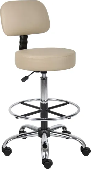 Boss Office Products Be Well Medical Spa Drafting Sool with Back in Beige
