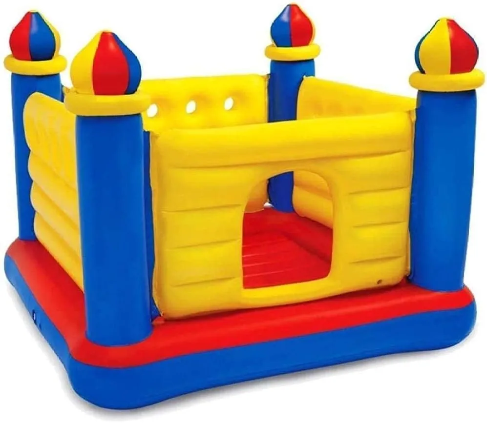 Bouncy Castle, Trampoline/Child Jumping Bed/Home Folding Inflatable Paradise Castle/Indoor Bounce Bed Toy/Safe and Non-Toxic/Home(Outdoor Sports)
