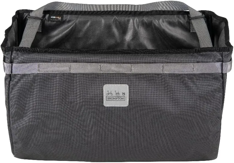 Brompton Borough Basket Bag | Gray | Large Folding Bike Bag with Shoulder Strap