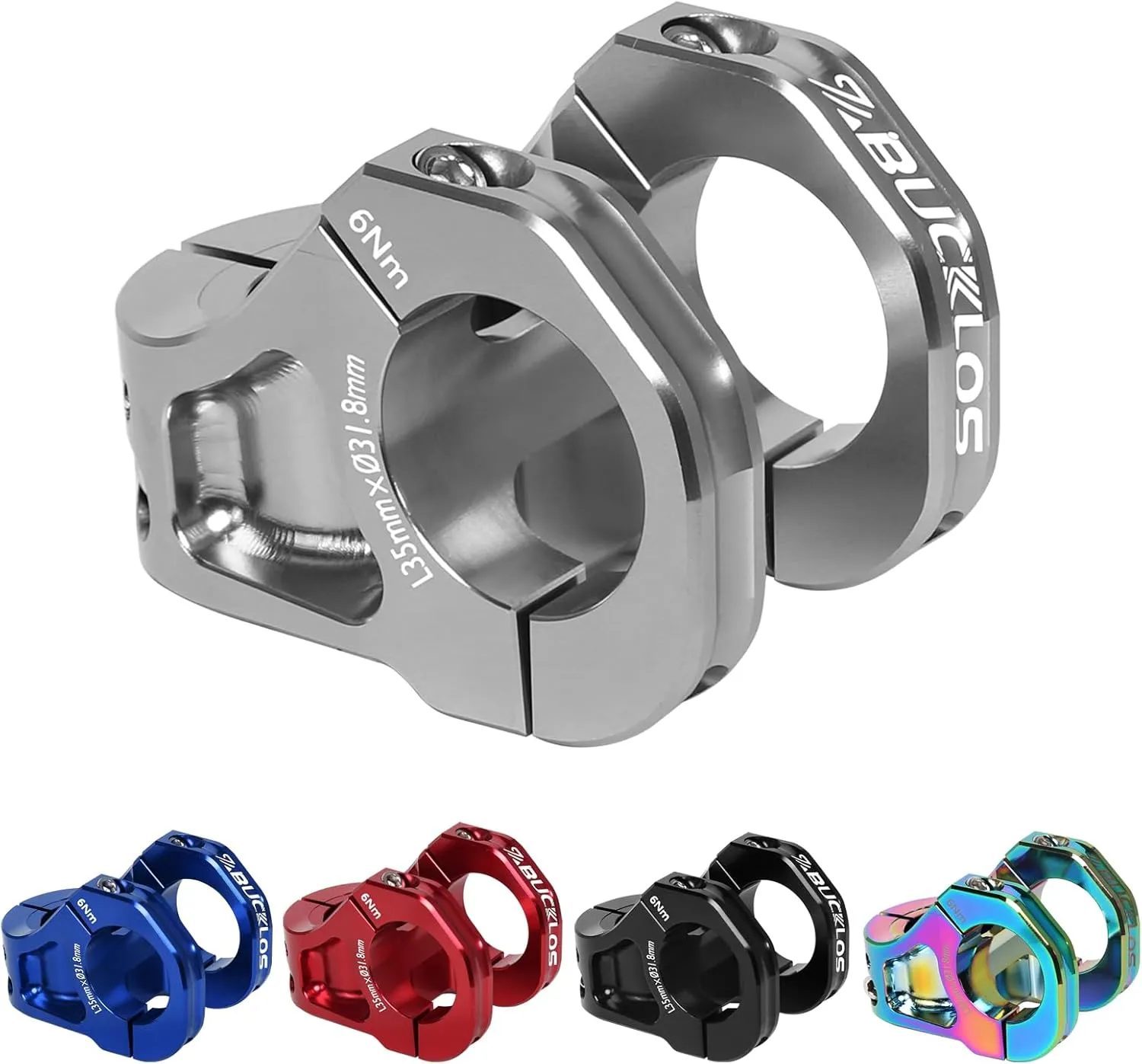BUCKLOS 35mm Mountain Bike Stem MTB 31.8mm CNC Short Stems - Bicycle Ultra-Light Hollow Aluminum Alloy Riser Stem for E Bike/Downhill XC/BMX/Folding Bike/Trail