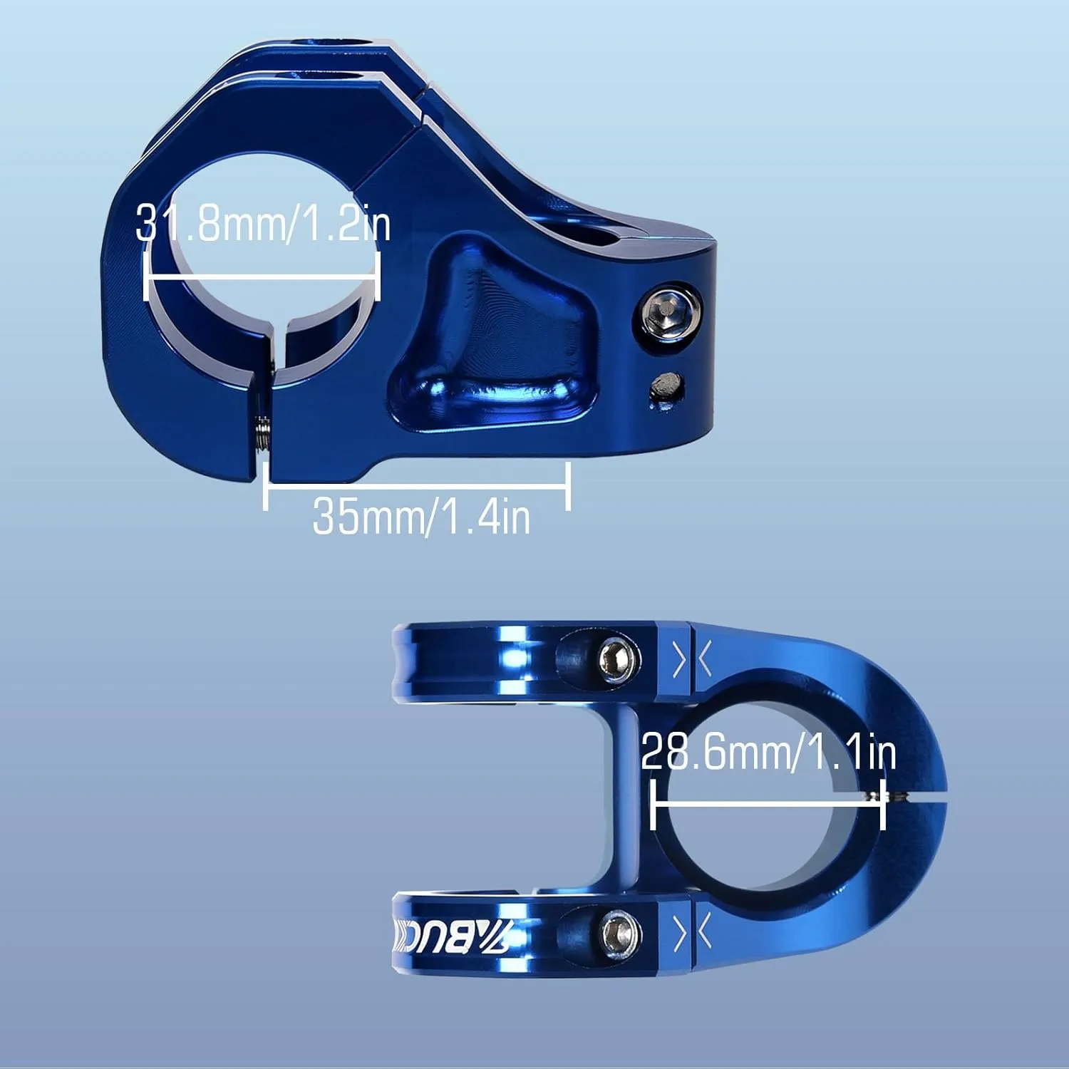 BUCKLOS 35mm Mountain Bike Stem MTB 31.8mm CNC Short Stems - Bicycle Ultra-Light Hollow Aluminum Alloy Riser Stem for E Bike/Downhill XC/BMX/Folding Bike/Trail