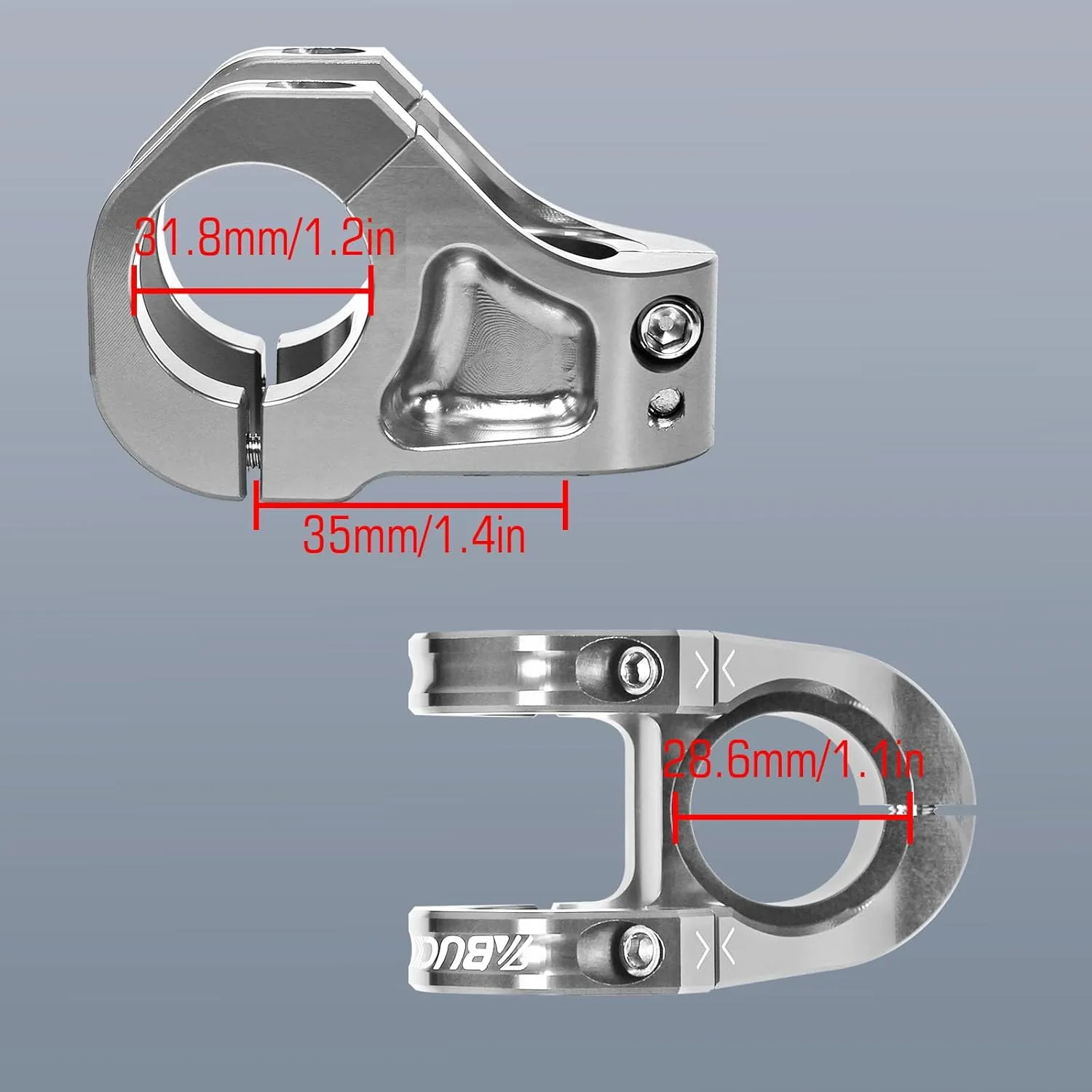 BUCKLOS 35mm Mountain Bike Stem MTB 31.8mm CNC Short Stems - Bicycle Ultra-Light Hollow Aluminum Alloy Riser Stem for E Bike/Downhill XC/BMX/Folding Bike/Trail