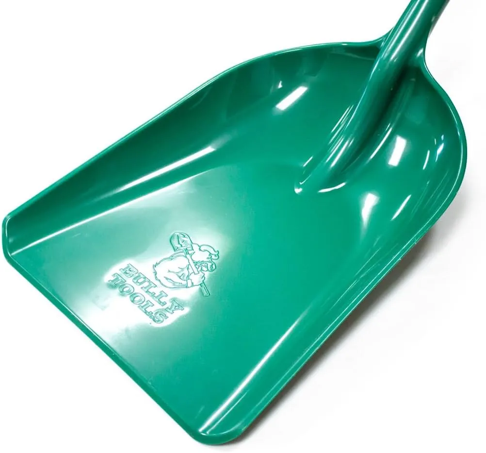Bully Tools 42-Inch One-Piece Poly Scoop/Shovel for Snow Mulch Cleaning (Green)