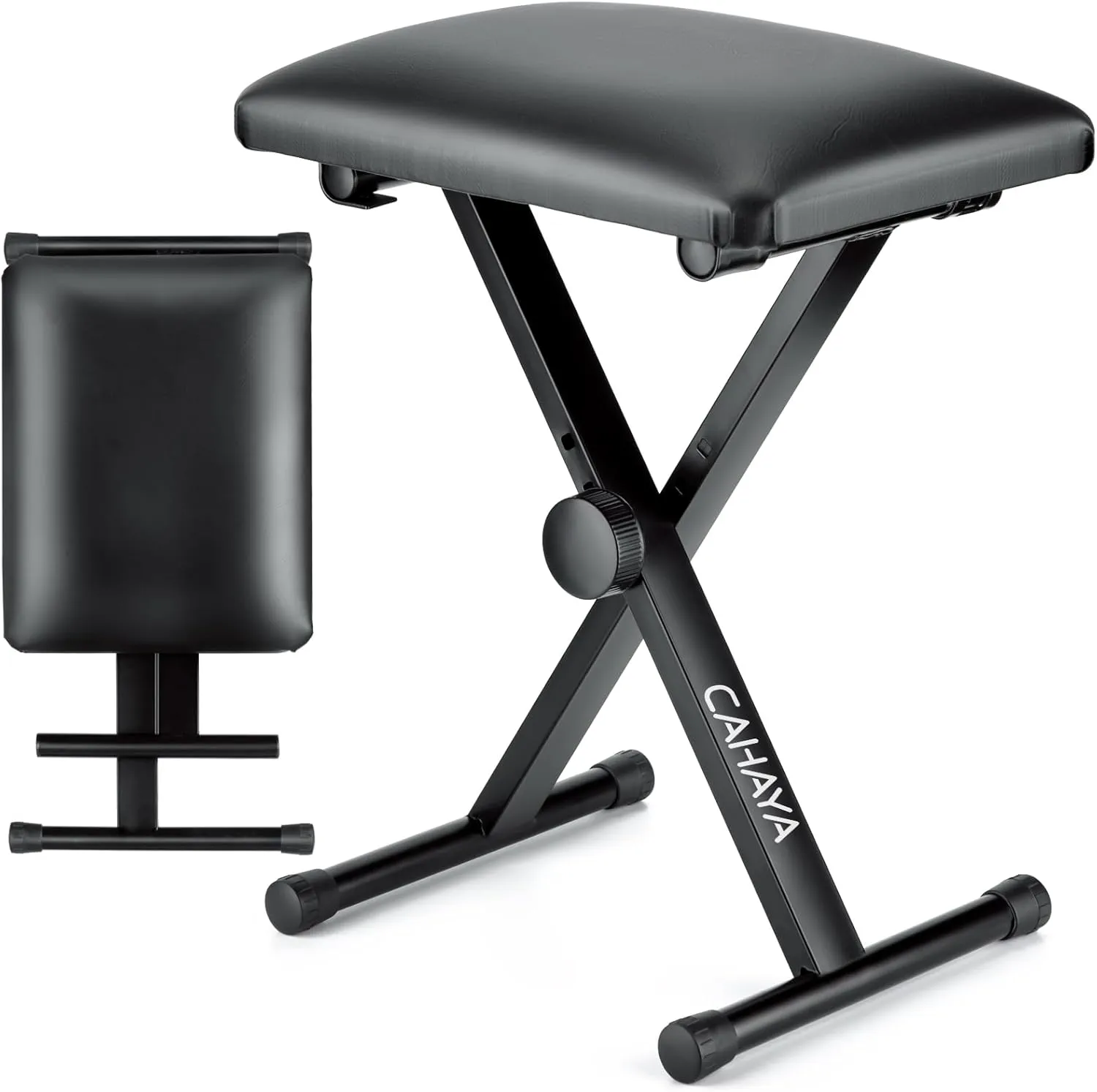 CAHAYA Keyboard Bench X-Style Height Adjustable 16.3-19.6in Padded Cushion Piano Stool Bench Keyboard Chair for Keyboards Piano CY0257