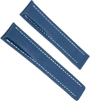 Calfskin Leather Watch Strap with folding buckle For Breitling Avenger/navitimer Premier Bracelet WatchBand 20mm 22mm 24m