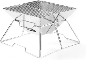 Camp Table Outdoor Folding Stainless Steel Grill Barbecue Rack Detachable Charcoal Grill Picnic Tool Outdoor Grill