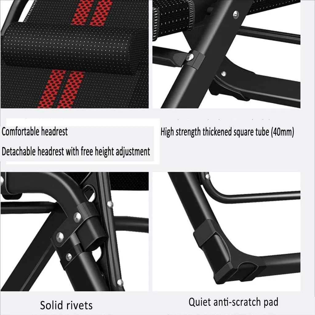 Camping Chairs Garden Loungers Folding Chair Deck Chair Recliner, Folding Sun Lounger - Office Sleep Multi-Function Adjustable Back Portable Beach Lazy Chair 178x65x33cm (Color, C),A
